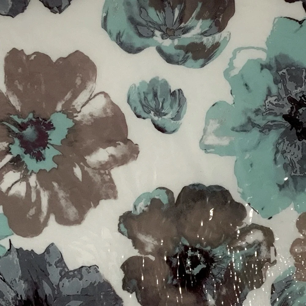 Toilet Seat Soft Floral Hinged White Blue Tan Multicolor “Sun Splash” Multicolor - Picture 9 of 14